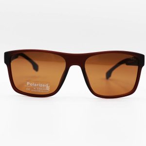 عکس از عینک آفتابی پلاریزه CARRERA با فریم مربعی شکل، قهوه ای مات و عدسی قهوه ای تیره مدل 21103