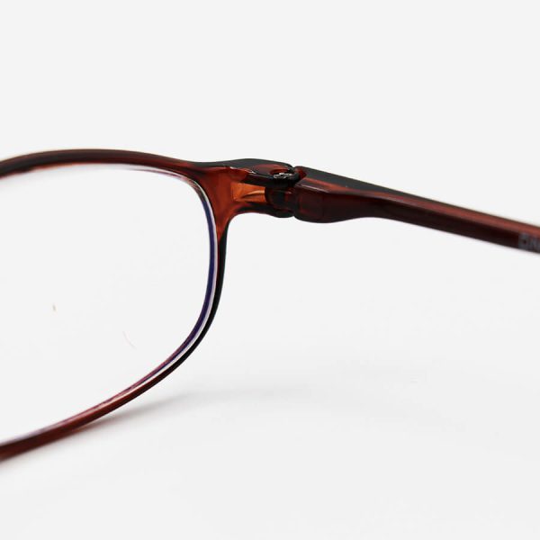 عکس از عینک مطالعه با فریم tr، نشکن، مقاوم، سبک، قهوه ای رنگ و لنز آنتی رفلکس مدل 19nx004