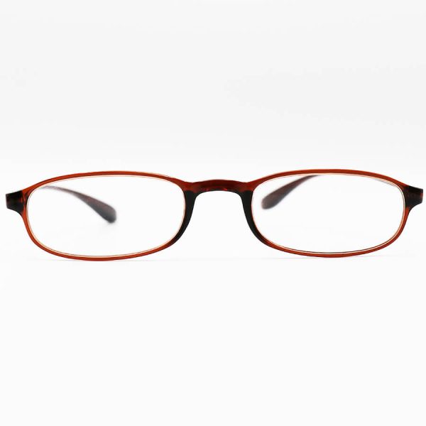 عکس از عینک مطالعه نزدیک بین با فریم tr، نشکن، سبک، قهوه ای رنگ و لنز آنتی رفلکس مدل 19nx004