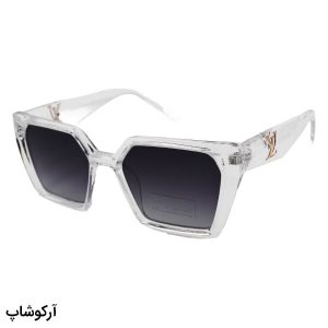 عکس از عینک آفتابی بی رنگ و شفاف با فریم چشم گربه ای و لنز پلاریزه و سایه روشن لویی ویتون مدل p88005
