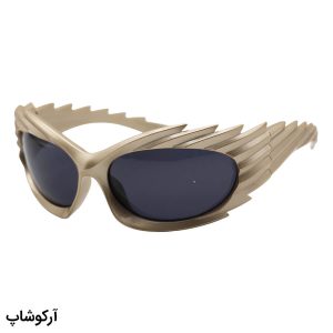 عکس از عینک آفتابی شانه‌ای BALENCIAGA با فریم طلایی براق، فانتزی و لنز دودی تیره مدل SH1006