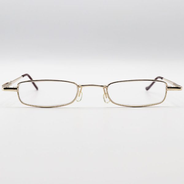 عکس از عینک مطالعه خودکاری نزدیک بین با فریم طلایی، دسته فنری، لنز شیشه ای و قاب آبی مدل ca1035