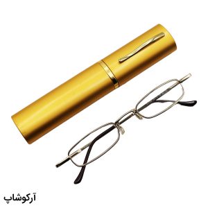 عکس از عینک مطالعه خودکاری با فریم طلایی، دسته فنری، لنز شیشه ای و قاب طلایی مدل ca1035