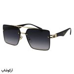 عکس از عینک آفتابی لاکچری MAYBACH با فریم طلایی، مربعی شکل، دسته مشکی و لنز دودی هایلایت مدل 10402