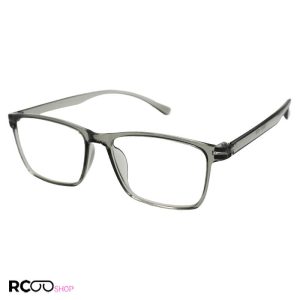 عکس از عینک مطالعه نزدیک بین با لنز بلوکات، فریم طوسی رنگ و مستطیلی شکل مدل tr003