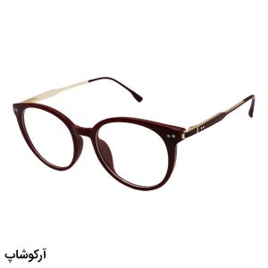 عکس از عینک طبی زنانه گرد با فریم قرمز رنگ و یک کاور عینک آفتابی مدل 8654