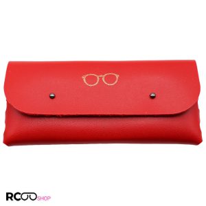 عکس از کیف عینک مستطیلی شکل، از جنس چرمی و قرمز رنگ مدل 992561