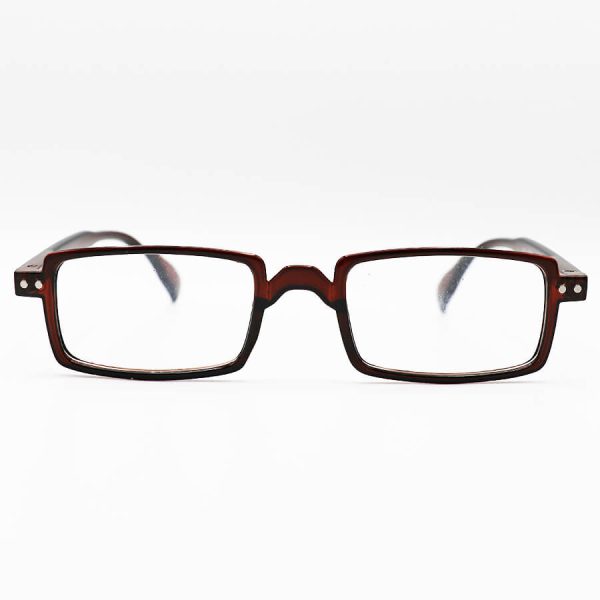 عکس از عینک مطالعه نزدیک بین با فریم مستطیلی شکل، قهوه ای رنگ و از جنس کائوچو مدل 22-5
