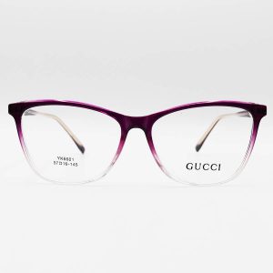 عکس از عینک طبی یا فریم چشم گربه ای، بنفش رنگ، از جنس کائوچو و لولا فنری GUCCI مدل YK6601