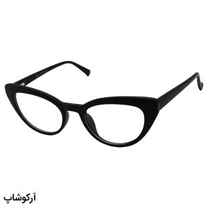 عکس از عینک طبی چند کاوره با فریم رنگ مشکی، چشم گربه ای، از جنس کائوچو و دسته فنری مدل TR2351