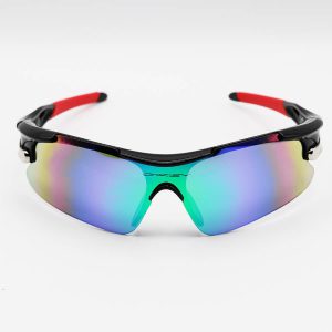عکس از عینک ورزشی نیم فریم OAKLEY با فریم مشکی رنگ، عدسی آینه ای و چند رنگ مدل 806
