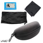 عکس از عینک ورزشی با فریم مشکی و قرمز رنگ، 3 لنز قابل تعویض و تجهیزات کامل مدل 9317-C9