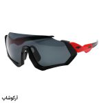 عکس از عینک ورزشی با فریم مشکی و قرمز رنگ، 3 لنز قابل تعویض و تجهیزات کامل مدل 9317-C9