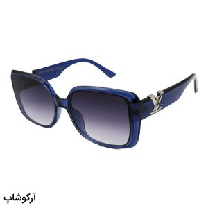 عکس از عینک آفتابی louis vuitton با فریم مربعی شکل، آبی رنگ و لنز دودی سایه روشن مدل m9105