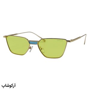 عکس از عینک دید در شب زنانه GUCCI با فریم شکل چشم گربه‌ای، رنگ طلایی و عدسی زرد رنگ مدل 001