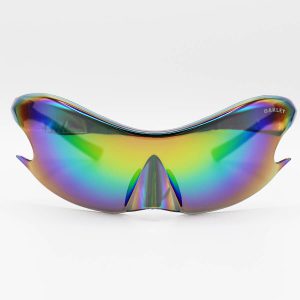 عکس از عینک آفتابی فانتزی OAKLEY با فریم طرح کوسه ای و عدسی آینه ای و چند رنگ مدل KS700