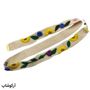 عکس از بند عینک دست ساز با رنگ کرم، از جنس پارچه‌ای و سوزن دوزی شده مدل 992671