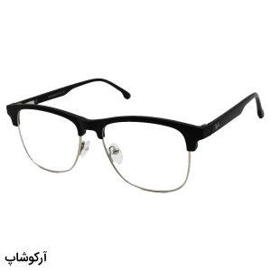 عکس از عینک طبی 4 کاوره با فریم کلاب مستر، رنگ مشکی مات، از جنس کائوچو و دسته فنری مدل TR2342