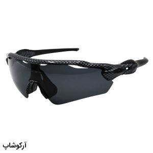 عکس از عینک ورزشی OAKLEY با فریم مشکی شطرنجی، 5 کاور لنز قابل تعویض و تجهیزات کامل مدل OO9275-10