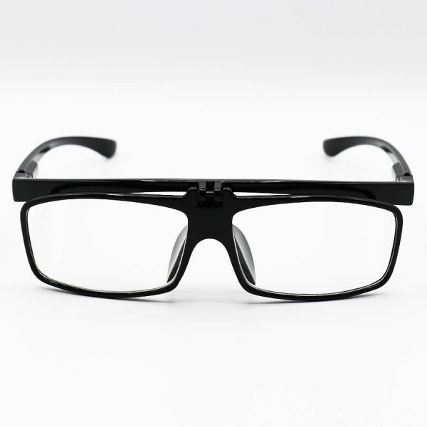 عکس از عینک مطالعه نزدیک بین با فریم رنگ مشکی، طرح رو عینکی و دسته فنردار مدل zy8829