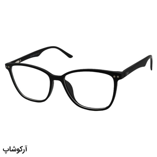 عکس از عینک طبی چند کاوره با فریم ویفرر شکل، رنگ مشکی، از جنس کائوچو و دسته فنری مدل tr2260