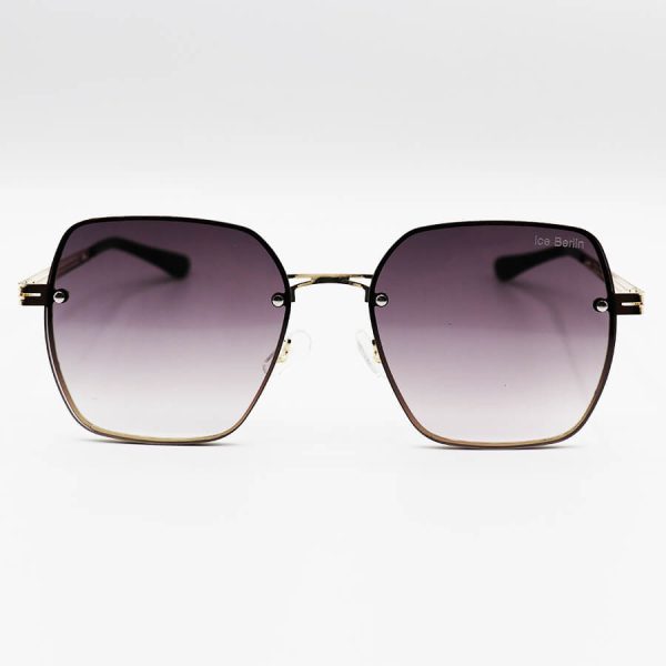 عکس از عینک آفتابی زنانه آیس برلین با فریم تیتانیوم، طلایی رنگ، مربعی شکل و لنز دودی هایلایت مدل 6609