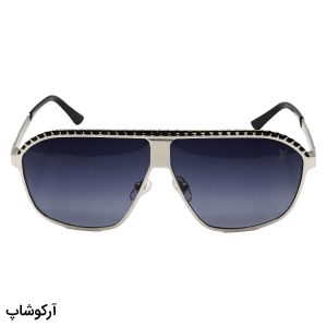 عکس از عینک آفتابی پلاریزه لویی ویتون با فریم خلبانی، از جنس فلزی، رنگ نقره ای و لنز دودی مدل LV20