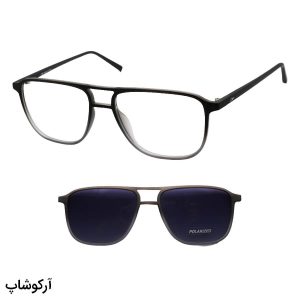 عکس از عینک طبی کاوردار با فریم مشکی رنگ، از جنس TR90 و شکل خلبانی برند Cazal مدل RX7084