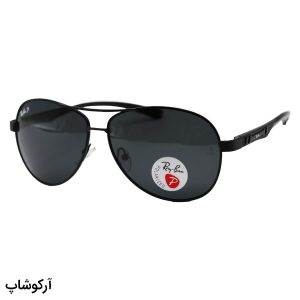 عینک آفتابی پلاریزه Ray-Ban با فریم خلبانی، رنگ مشکی و لنز دودی تیره مدل P2048