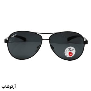 عینک آفتابی پلاریزه Ray-Ban با فریم خلبانی، رنگ مشکی و لنز دودی تیره مدل P2048