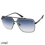 عکس از عینک آفتابی Maybach با فریم مشکی رنگ، فلزی، شکل چندضلعی و لنز دودی سایه روشن مدل 2002