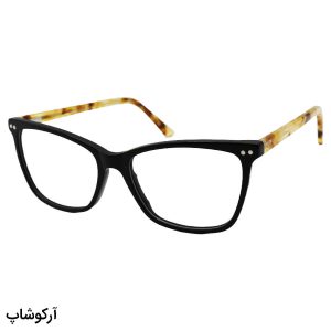 عکس از عینک طبی کاوردار با فریم مشکی، از جنس استات، مستطیلی، دسته فنری و قهوه ای Valentino Rossi مدل G5169