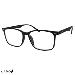 عکس از عینک طبی 5 کاوره با فریم مستطیلی شکل، رنگ مشکی، از جنس کائوچو و دسته فنری مدل TR2358