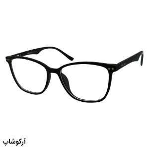 عکس از عینک طبی 5 کاوره با فریم مستطیلی شکل، رنگ مشکی، از جنس کائوچو و دسته فنری مدل TR2360