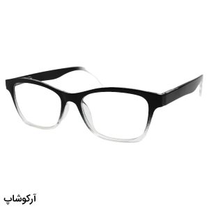 عکس از عینک مطالعه نزدیک بین با فریم مشکی رنگ، مستطیلی شکل و دسته فنری مدل 22-4