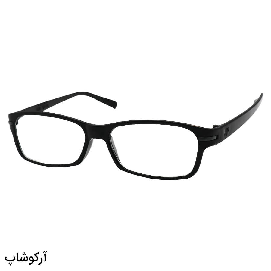 Black-Rectnagular-Frame-And-Polycarbonate-Lens-Eyewear-Model-Jp138-Bl-1 عکس از عینک مطالعه نزدیک بین با فریم مشکی رنگ و مستطیلی شکل مدل jp138