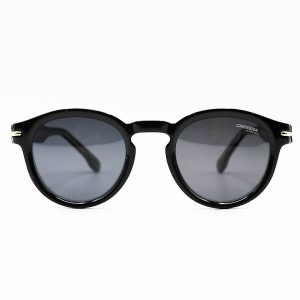 عکس از عینک آفتابی پلاریزه Carrera با فریم گرد، مشکی رنگ، لنز دودی تیره و دسته سیم دار مدل P581006
