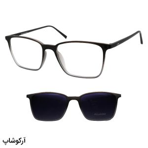عکس از عینک طبی کاوردار با فریم مربعی کوچک، مشکی رنگ و از جنس TR90 برند کازال مدل RX7083