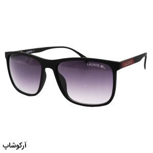 عکس از عینک آفتابی لاگوست با فریم مشکی مات، مربعی شکل و عدسی دودی سایه روشن مدل 9530