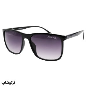 عکس از عینک آفتابی LACOSTE با فریم مشکی براق، مربعی شکل و لنز دودی سایه روشن مدل 9530