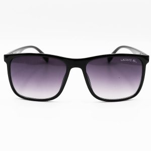 عکس از عینک آفتابی LACOSTE با فریم مشکی براق، مربعی شکل و لنز دودی سایه روشن مدل 9530