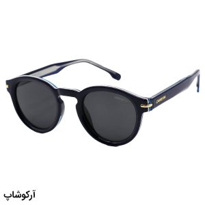 عکس از عینک آفتابی Carrera با فریم گرد، سرمه ای رنگ، لنز پلاریزه و دودی تیره و دسته سیم دار مدل P581006