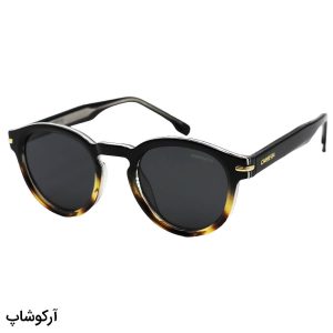 عکس از عینک آفتابی پلاریزه کاررا با فریم شکل گرد، دو رنگ، لنز دودی تیره و دسته سیم دار مدل P581006