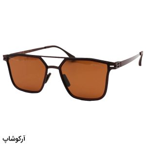 عکس از عینک آفتابی پلاریزه آیس برلین با فریم تیتانیوم، رنگ مسی، مربعی شکل و لنز قهوه ای تیره مدل T0905