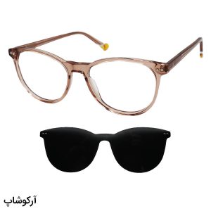 عکس از عینک طبی کاوردار با فریم ویفرر، عسلی رنگ، از جنس استات و دسته فنری Valentino Rossi مدل G5523