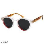 عکس از عینک آفتابی پلاریزه Carrera با فریم گرد، بی رنگ، لنز دودی تیره، دسته قهوه ای و سیم دار مدل P581006