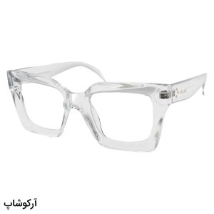 عکس از عینک سلین با فریم مربعی شکل، رنگ کریستالی و لنز بی رنگ (لنز بلوکات و UV400) مدل 4S130
