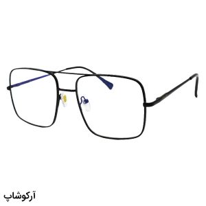 عکس از عینک برند پلیس با فریم مشکی رنگ، مربعی شکل و دسته فنری (لنز بلوکات و UV400) مدل 7032