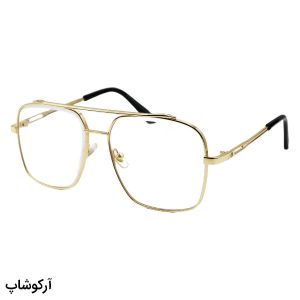 عکس از عینک دید در شب با لنز بی رنگ و شفاف، فریم مربعی شکل و طلایی رنگ برند MAYBACH مدل PJ2001