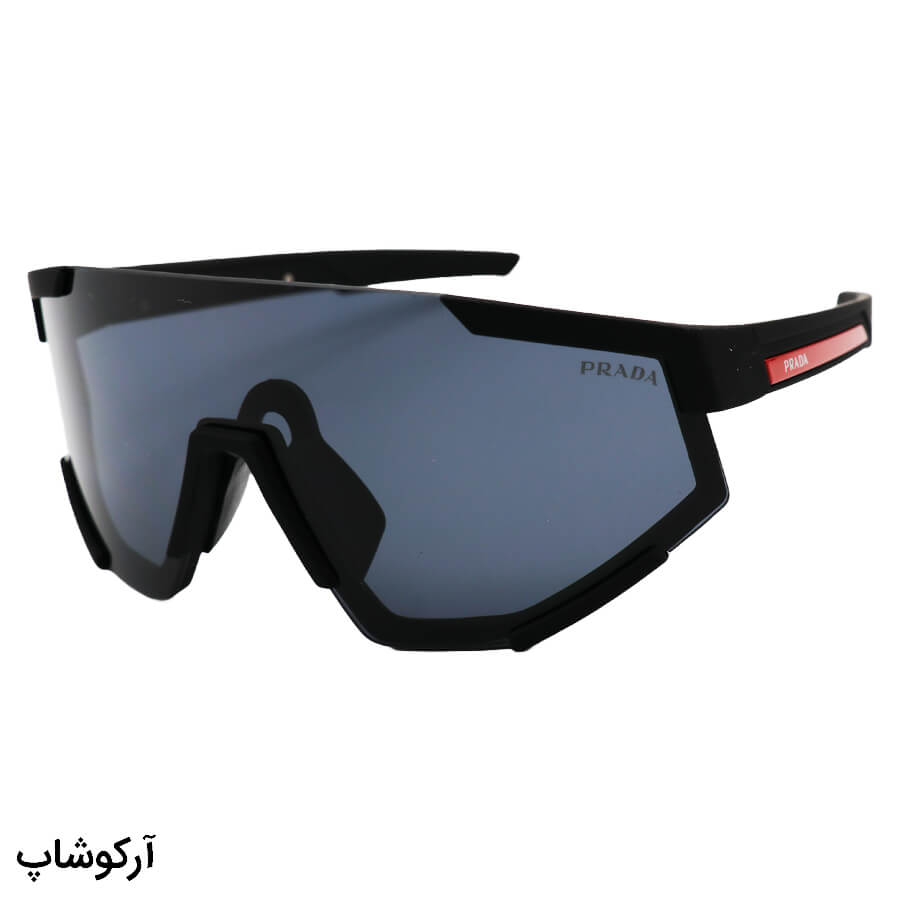 Flat-Black-Frame-And-Dark-Uv-Protection-Lens-Prada-Sunglasses-Model-Zs2316-Mm-1 عکس از عینک ورزشی با فریم رنگ مشکی مات و عدسی دودی تیره برند prada مدل zs2316